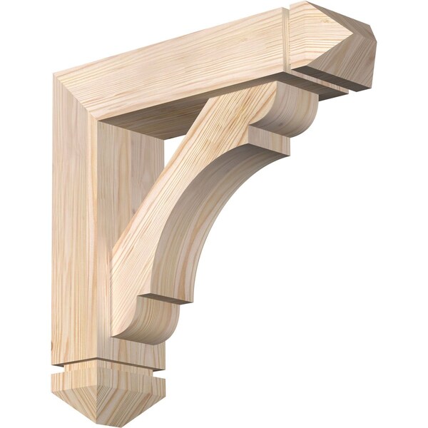 Ekena Millwork Olympic Arts and Crafts Smooth Bracket w/ Offset Brace, Douglas Fir, 5 1/2"W x 20"D x 20"H BKT0604X20X20OLY03SDF - main